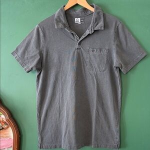 Reef Walker Grey Short Sleeve Polo Mens L Surf Beach Made in USA